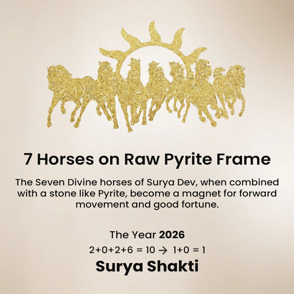 Vastu Shakti Combo – 7 Horses on Pyrite Frame with Pyrite Tortoise