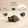 Vastu Shakti Combo – 7 Horses on Pyrite Frame with Pyrite Tortoise