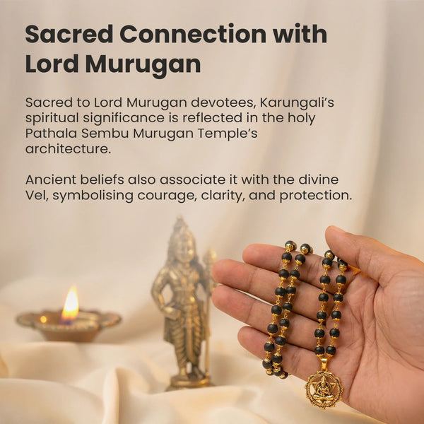Power & Protection Combo | Karungali Mala with Hanuman Kavach & Gold Plated Vel Kada
