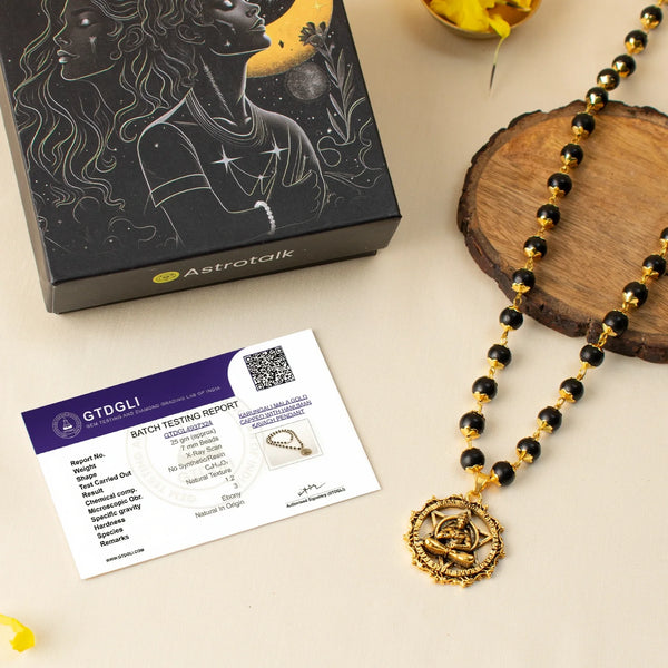 Power & Protection Combo | Karungali Mala with Hanuman Kavach & Gold Plated Vel Kada