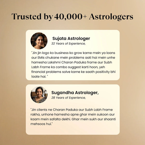 Lakshmi Charan Paduka Frame with FREE Subh Labh Pyrite Frame