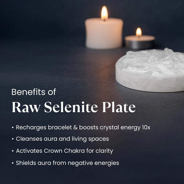 Raw Pyrite Anklet with Free Raw Selenite Plate